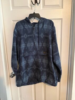 Wrangler Navy Patterned Hooded Zip Sweater